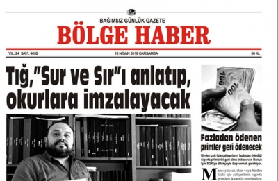18 NİSAN 2018 BÖLGE HABER GAZETESİ SABAH BAYİLERDE...