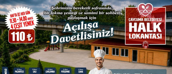 ÇAYCUMA'DA HALK LOKANTASI KAPILARINI AÇIYOR