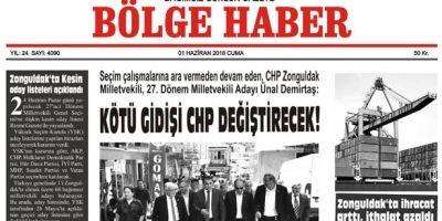 1 HAZİRAN CUMA 2018 BÖLGE HABER GAZETESİ... SABAH BAYİLERDE...