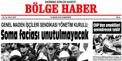 12 MAYIS 2018 CUMARTESİ BÖLGE HABER GAZETESİ SABAH BAYİLERDE...