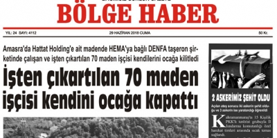 29 HAZİRAN CUMA 2018 BÖLGE HABER GAZETESİ... SABAH BAYİLERDE....