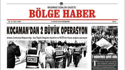 31 MAYIS 2018 BÖLGE HABER GAZETESİ... SABAH BAYİLERDE...