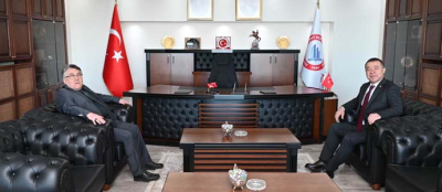 BAŞKAN GEBEŞ REKTÖR ÖZÖLÇER'İ ZİYARET ETTİ