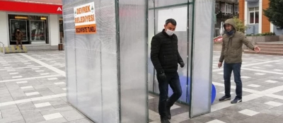 BELEDİYE DEZENFEKTE TÜNELİ YAPTI