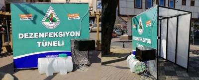 DEZENFEKTASYON TÜNELİNE BİR YENİSİNİ DAHA EKLENDİ 