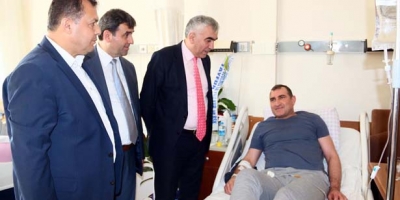 GMİS YÖNETİMİ, TEDAVİ GÖREN MADENCİLERİ ZİYARET ETTİ