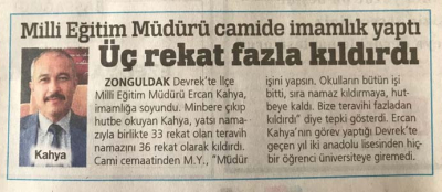 İMAMLIĞA SOYUNAN MÜDÜR ULUSAL BASINDA!
