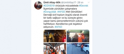 KAYMAKAM ALTAY, AFGD GÖNÜLLÜLERİNE TEŞEKKÜR ETTİ