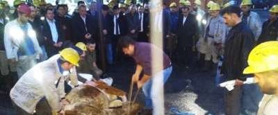 MADENCİLER KURBAN KESTİ