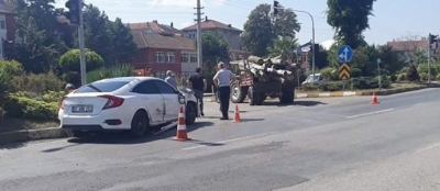 TRAKTÖR İLE ÇARPIŞTI