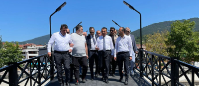 VALİ HACIBEKTAŞOĞLU ÇELİK KÖPRÜYÜ İNCELEDİ